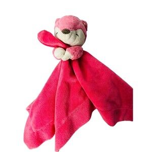 CARTER'S Salmon Pink Fox Security Blanket Lovey Baby Matte Satin Trim 14.5" 2016
